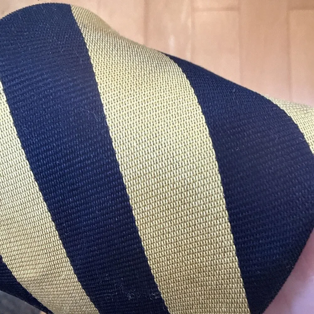 YELLOW STRIPED BERT PULITZER SILK TIE NAVY BLUE